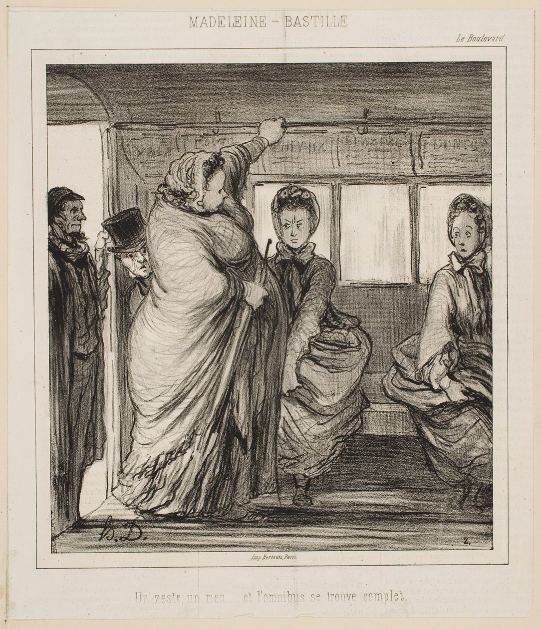 Autobusová linka Madeleine-Bastille od Honoré Daumier