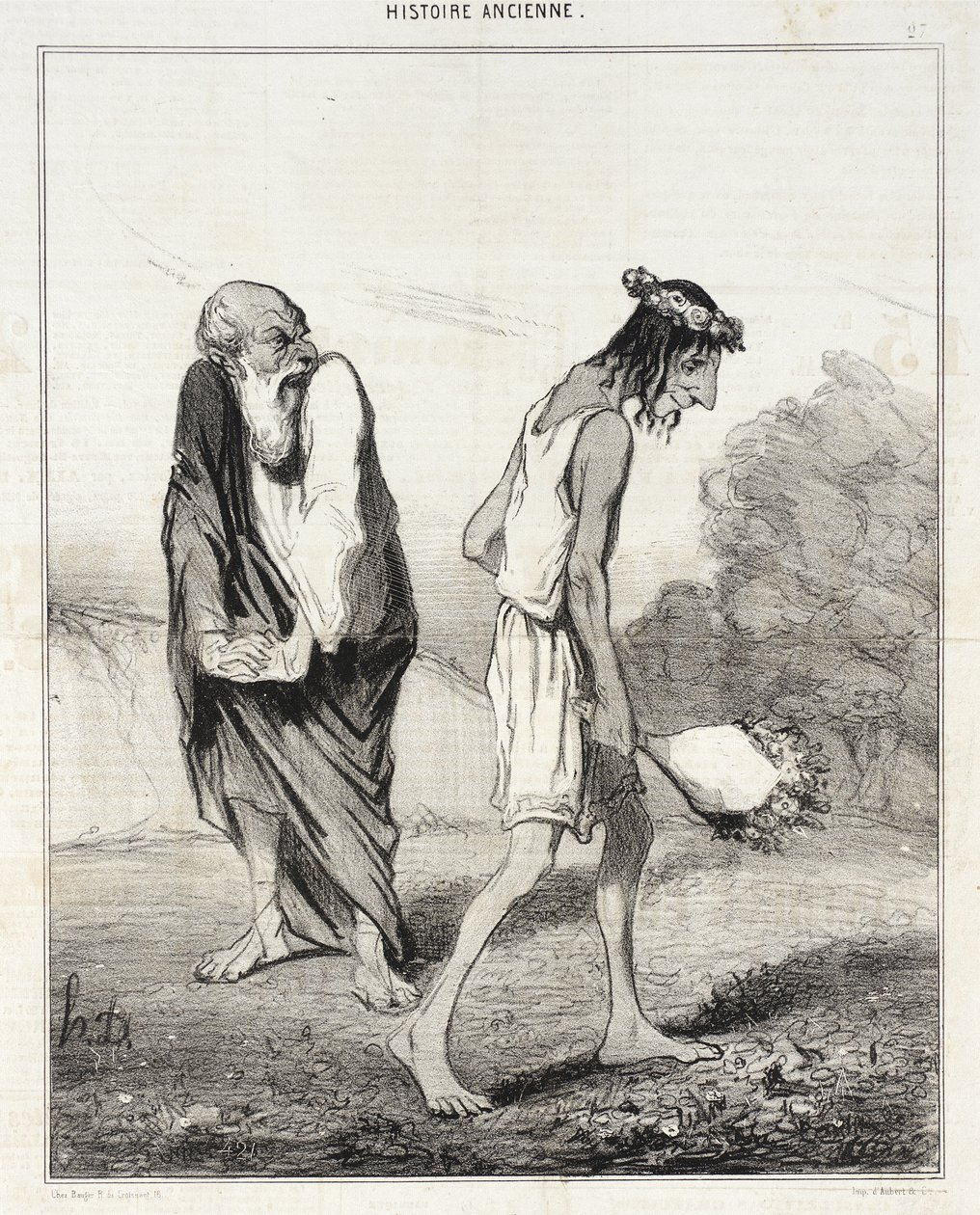 Télemachos zpustošený láskou od Honoré Daumier