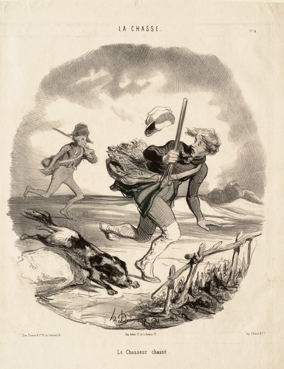 Štvaný lovec od Honoré Daumier