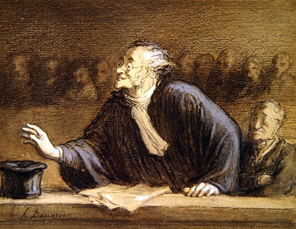 Právník (akvarel a křída na papíře) od Honoré Daumier