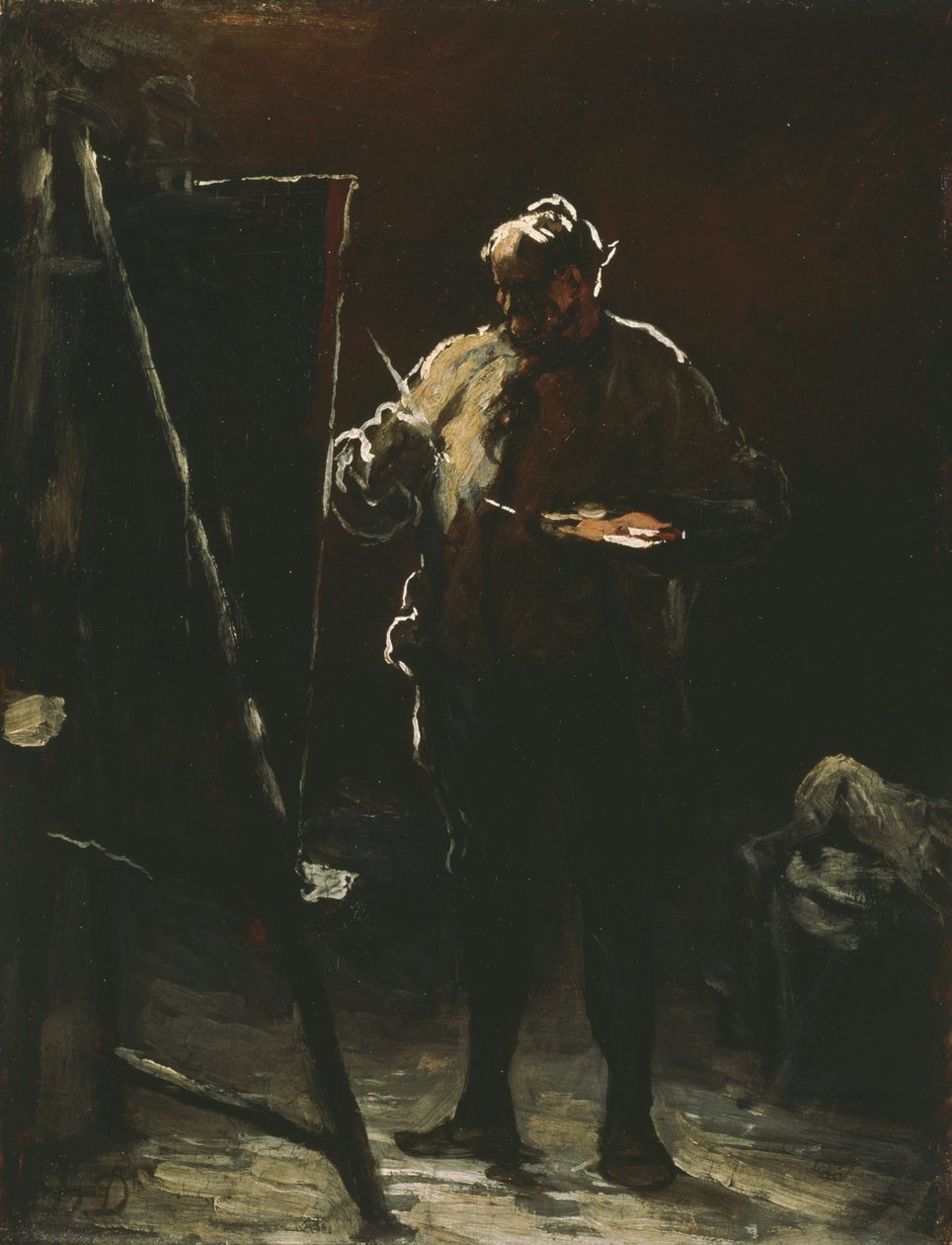 Malíř u svého malířského stojanu od Honoré Daumier