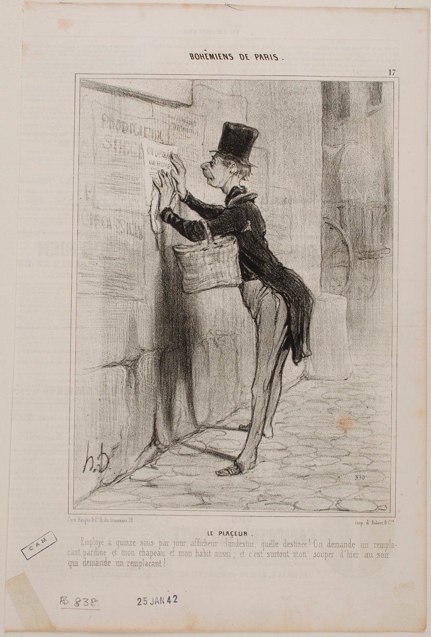 Muž s plakáty od Honoré Daumier