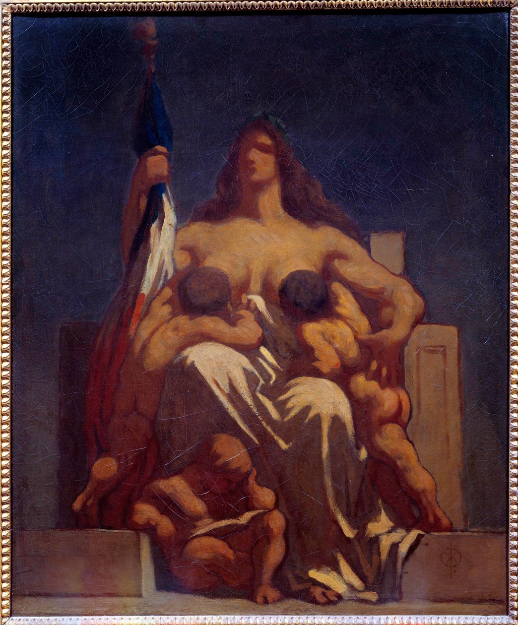 Republique Allegorie de France kojící své děti. Skica Honore Daumiera (1808-1879) 1848 Ne. 0,73x0,60 m Paříž, muzeum Orsay od Honoré Daumier