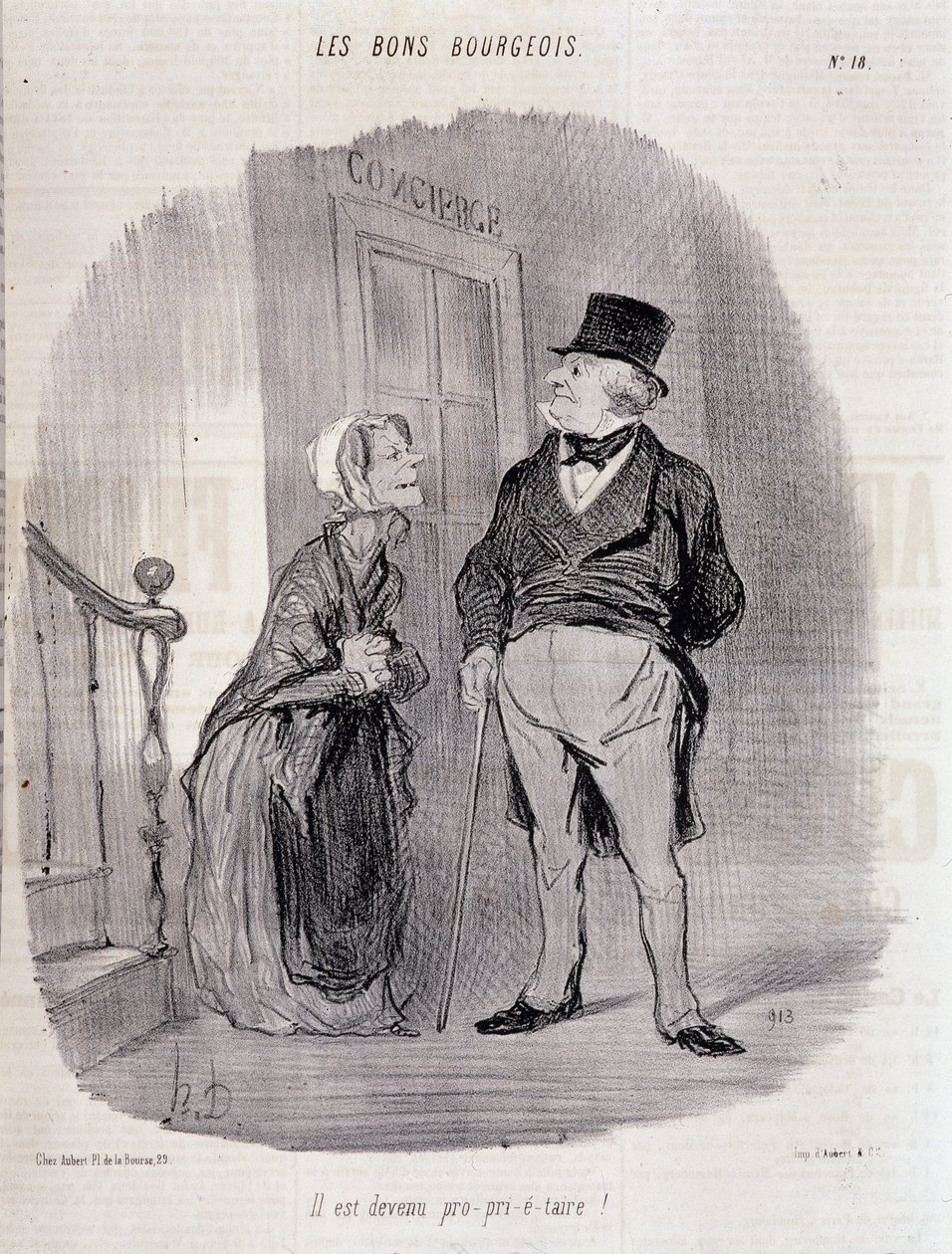 Dobrý buržoazní: "Stal se proprie-taire!" - od Honore Daumier, v „“Le Charivari““ du 6/10/1846 od Honoré Daumier