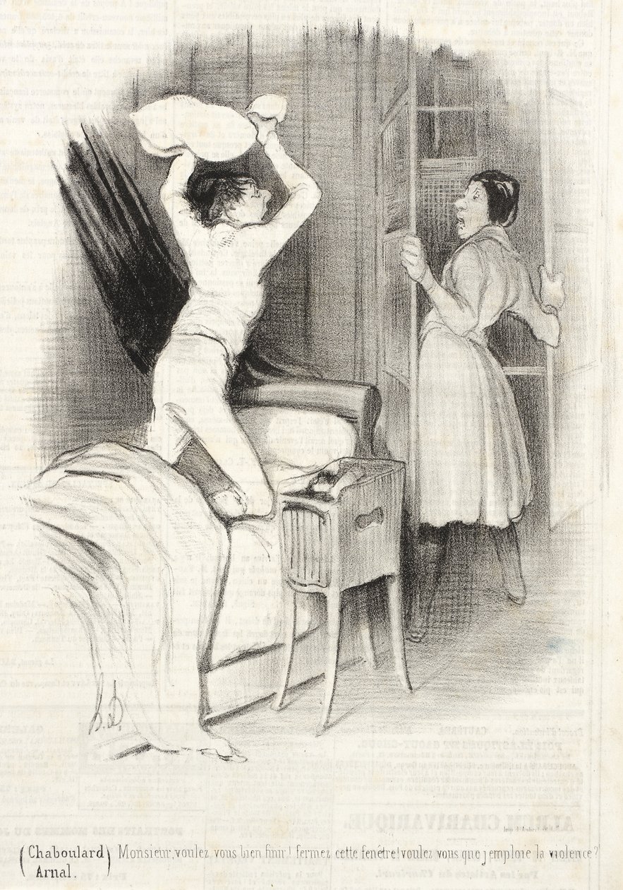 Théâtre du Vaudeville - Po půlnoci od Honoré Daumier