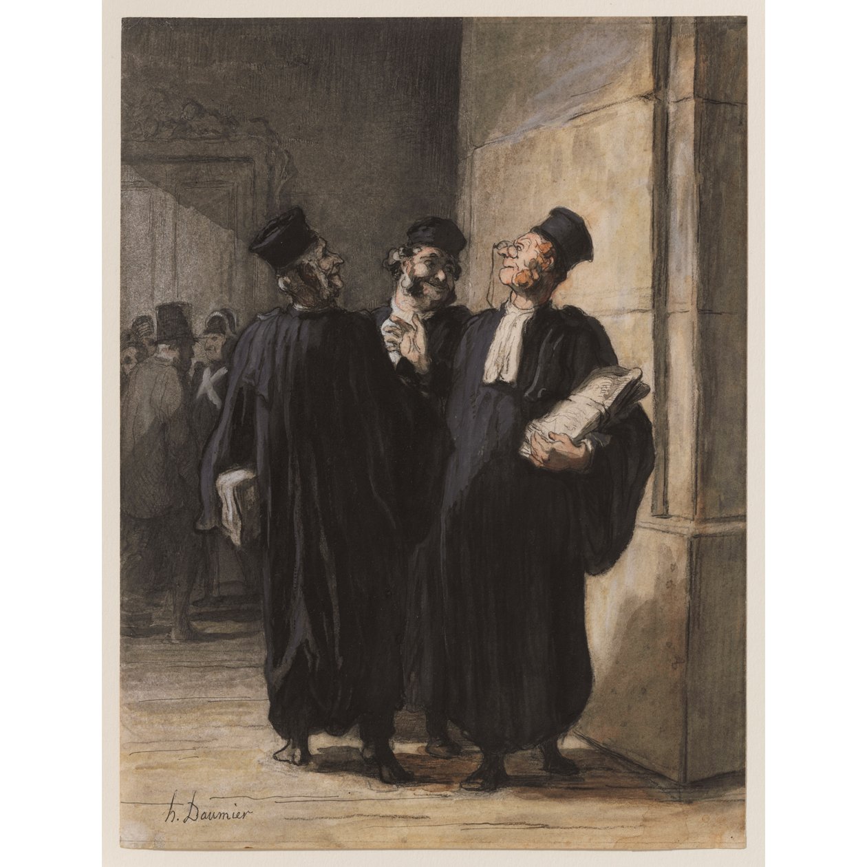 Tři rozmlouvající advokáti od Honoré Daumier