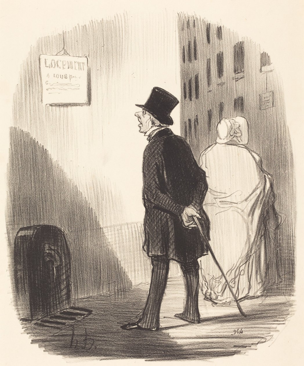 Hele, tady je cedule, kterou moje žena minula... od Honoré Daumier