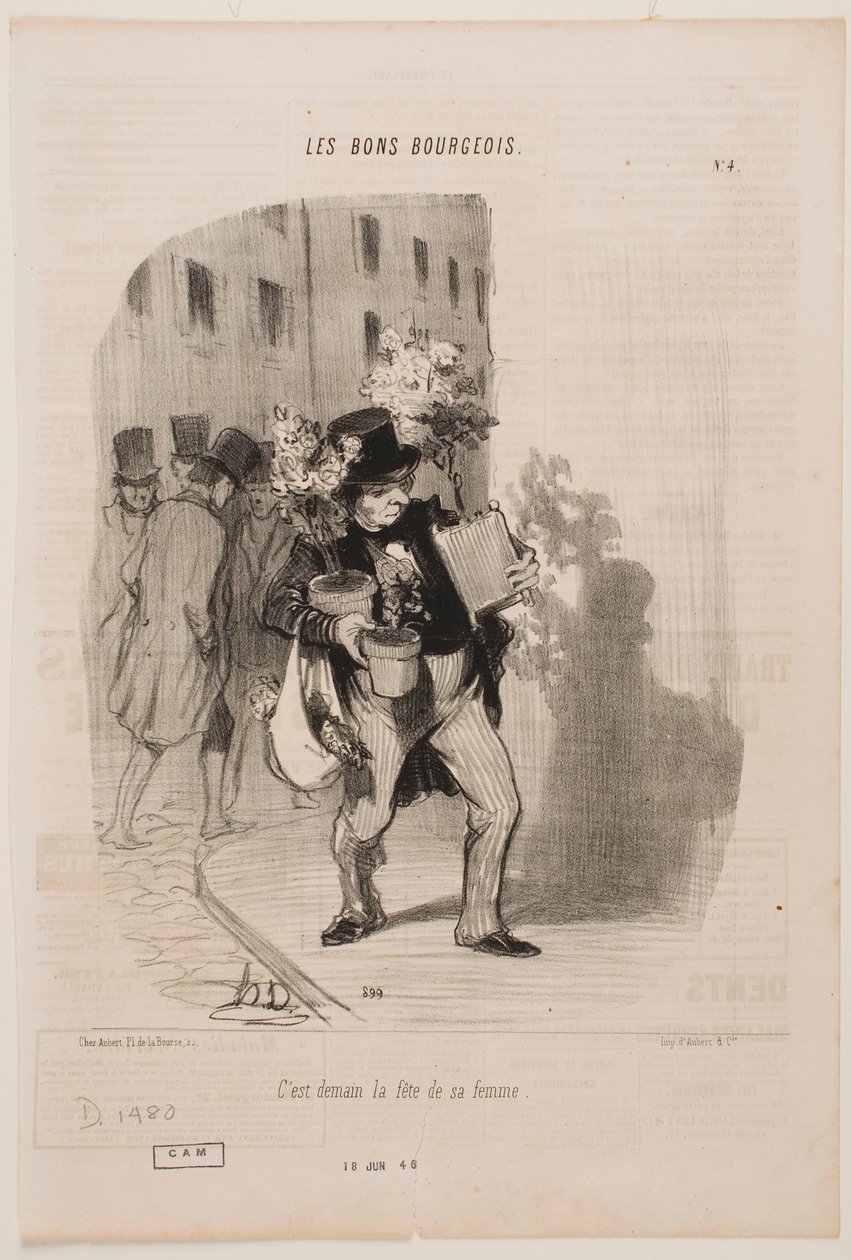 Zítra má jeho žena narozeniny od Honoré Daumier