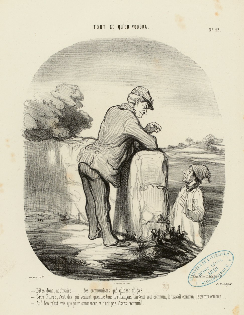 Tout ce qu'on voudra Nr. 42: - Sagen Sie mal, Herr Bürgermeister... was sind Kommunisten? ... od Honoré Daumier