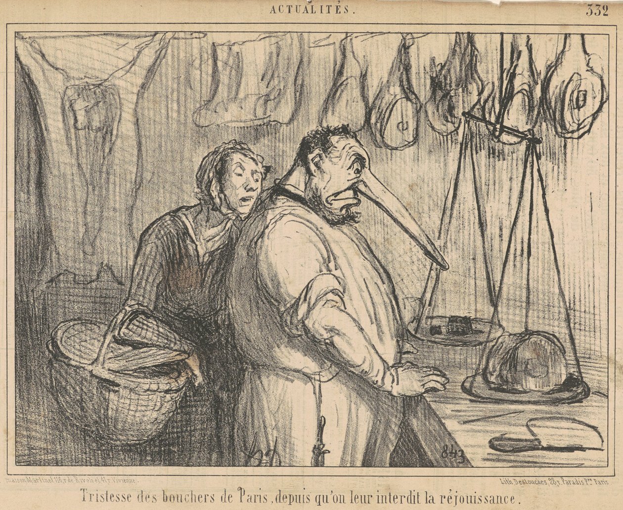Smutek pařížských řezníků... od Honoré Daumier