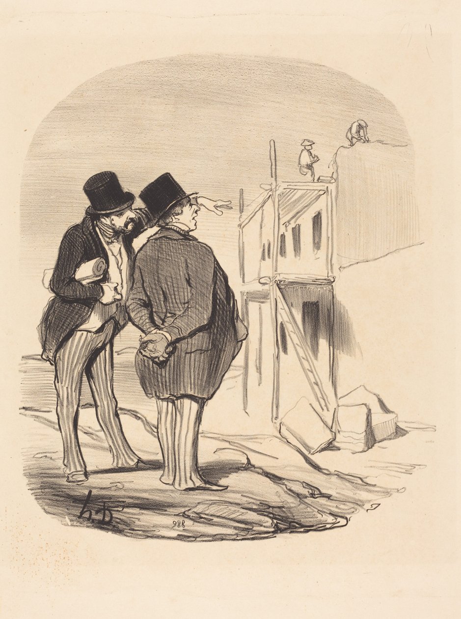 Dva muži mezi ruinami od Honoré Daumier