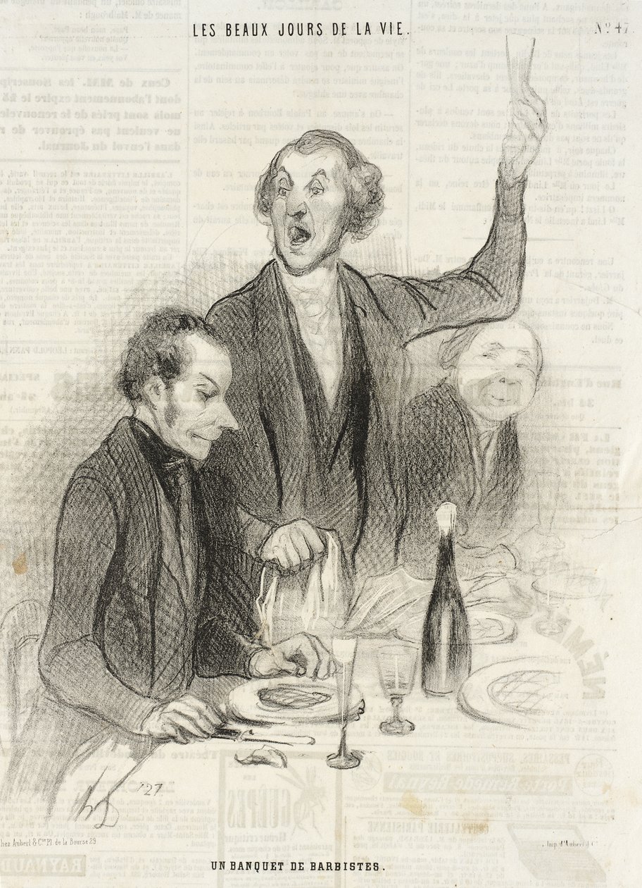 Hostina holičů od Honoré Daumier