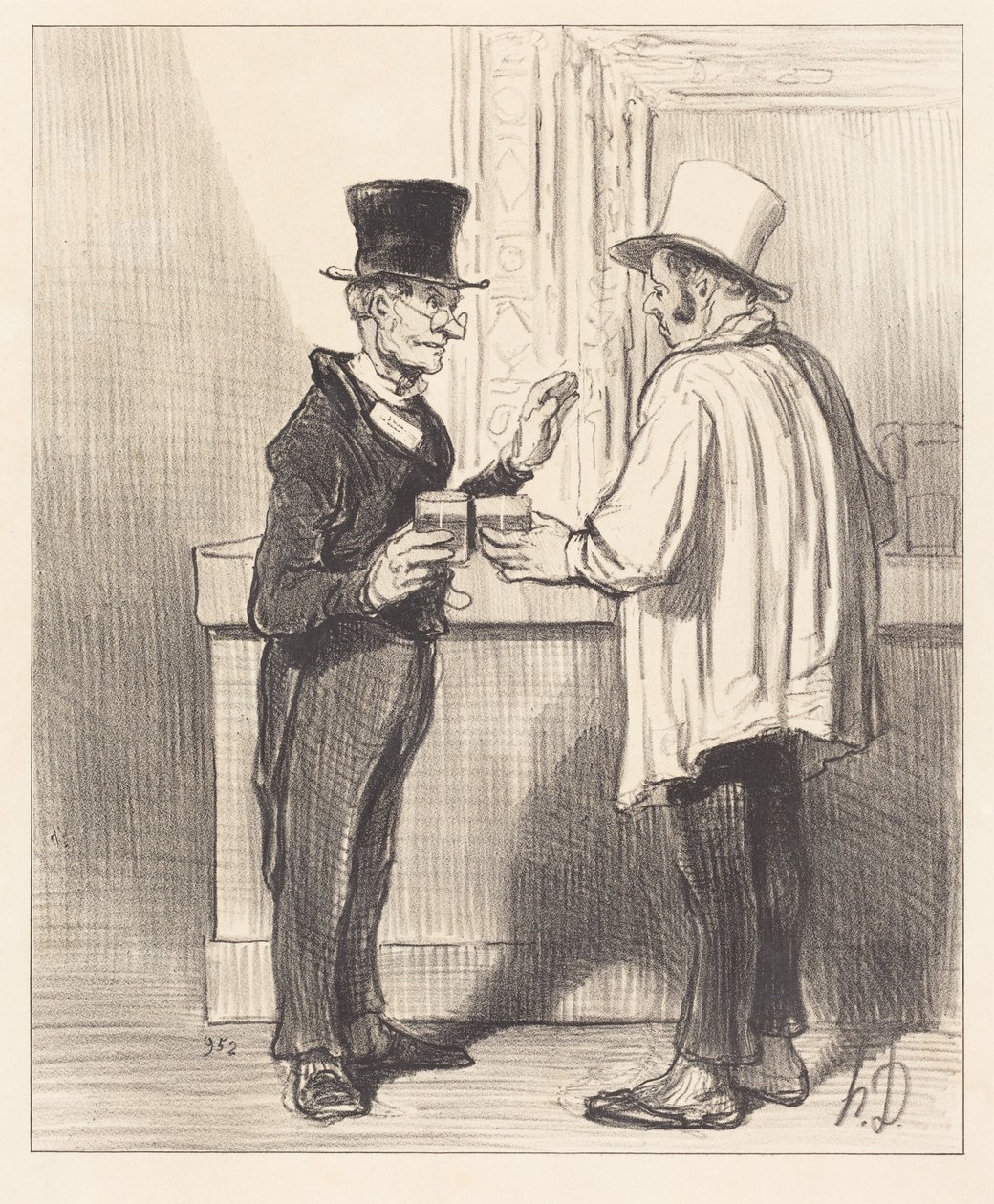 Obhájce... rozmlouvající... ve své obvyklé pracovně od Honoré Daumier