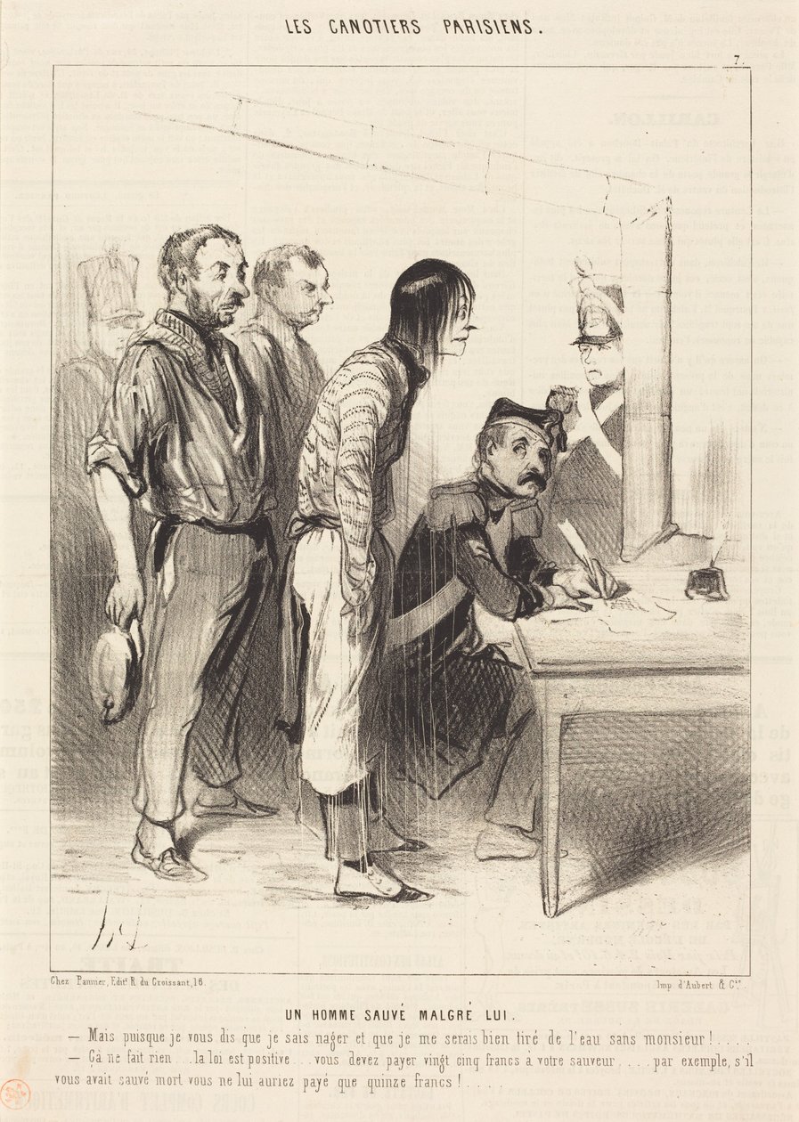 Muž zachráněný proti své vůli od Honoré Daumier