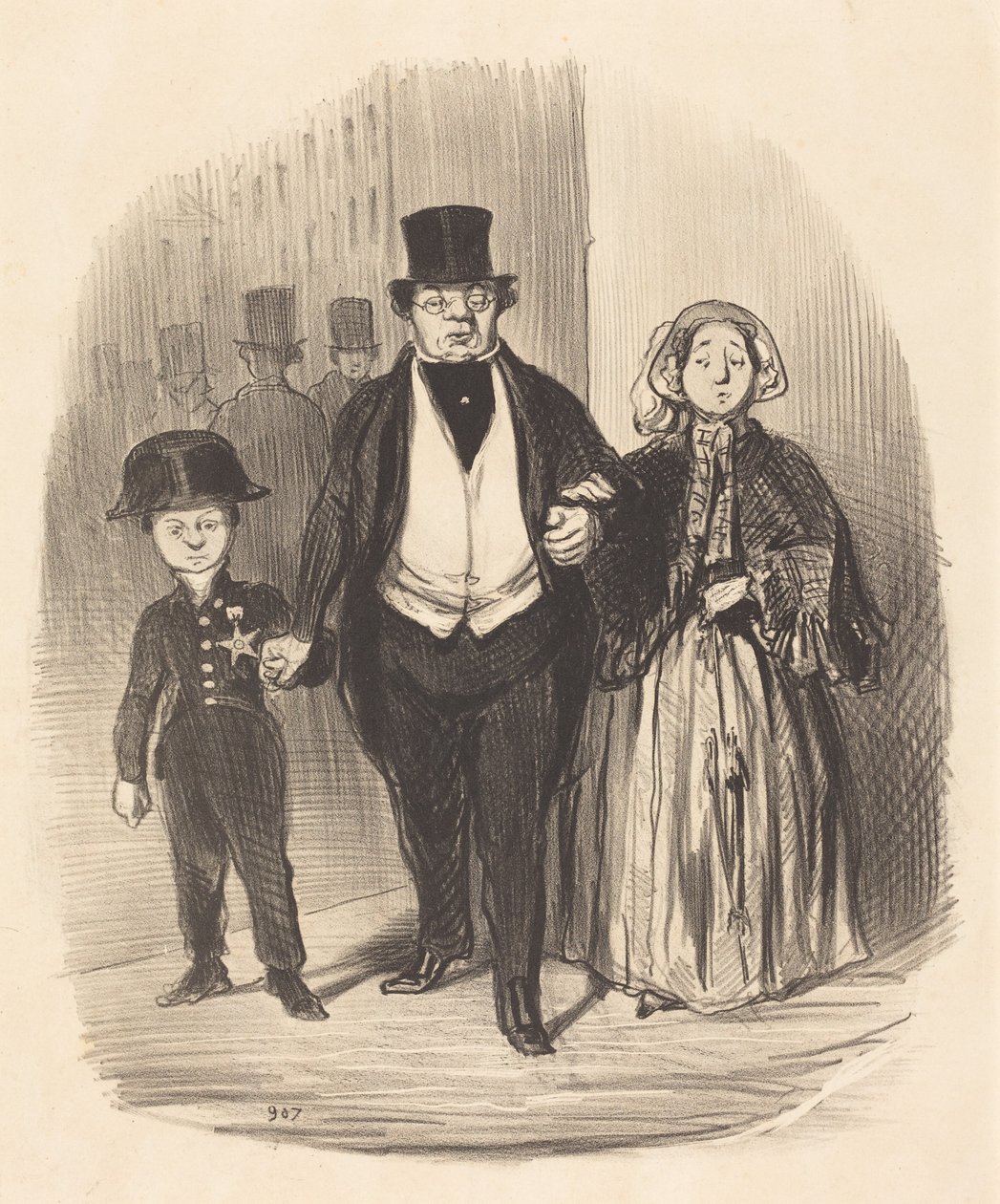 Mladý muž, který je nadějí... rodiny Badinguetových od Honoré Daumier
