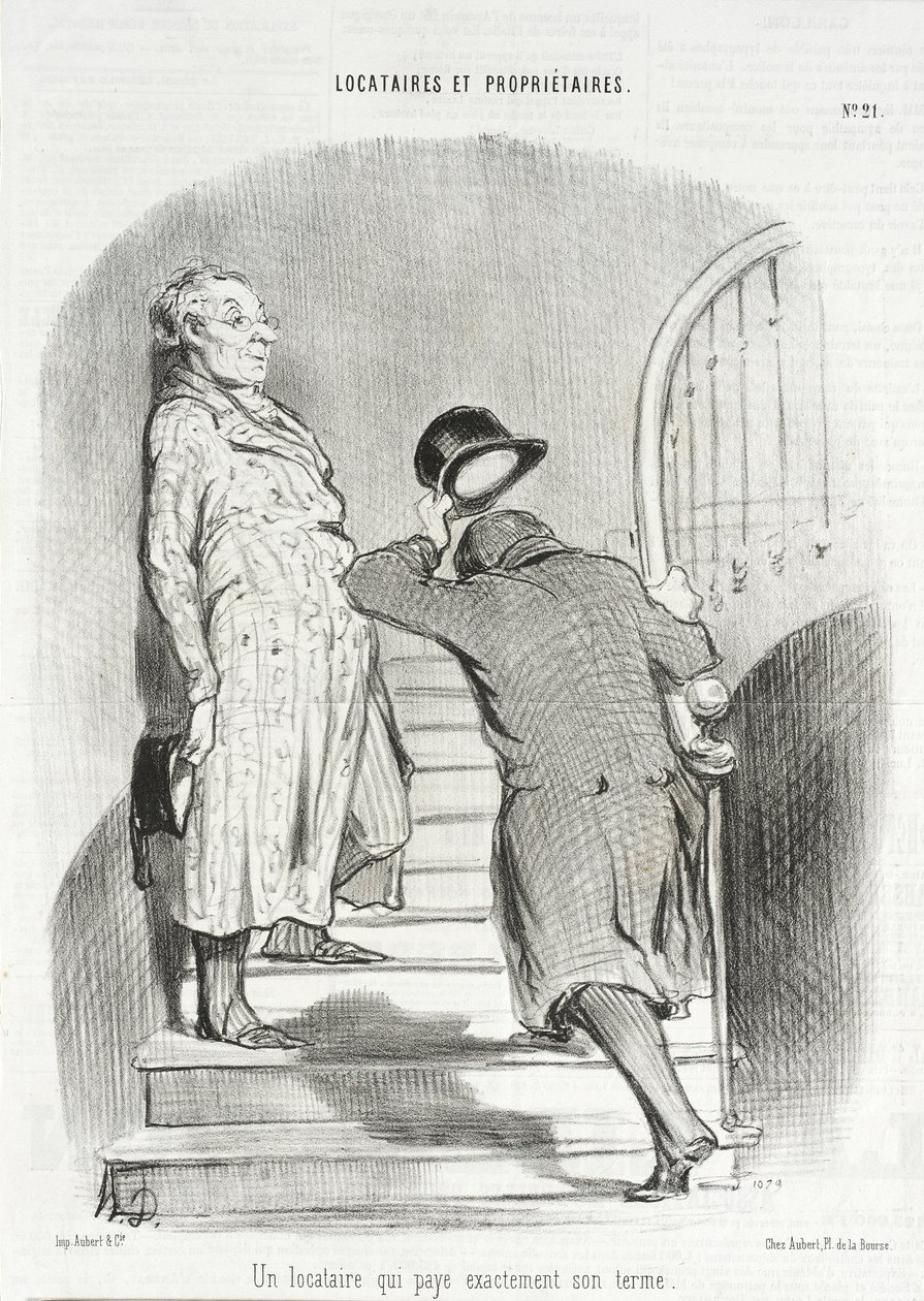 Nájemník, který přesně platí nájem od Honoré Daumier