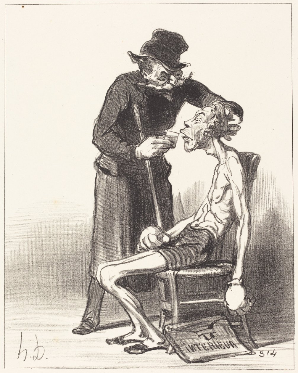 Nešťastný zápasník od Honoré Daumier