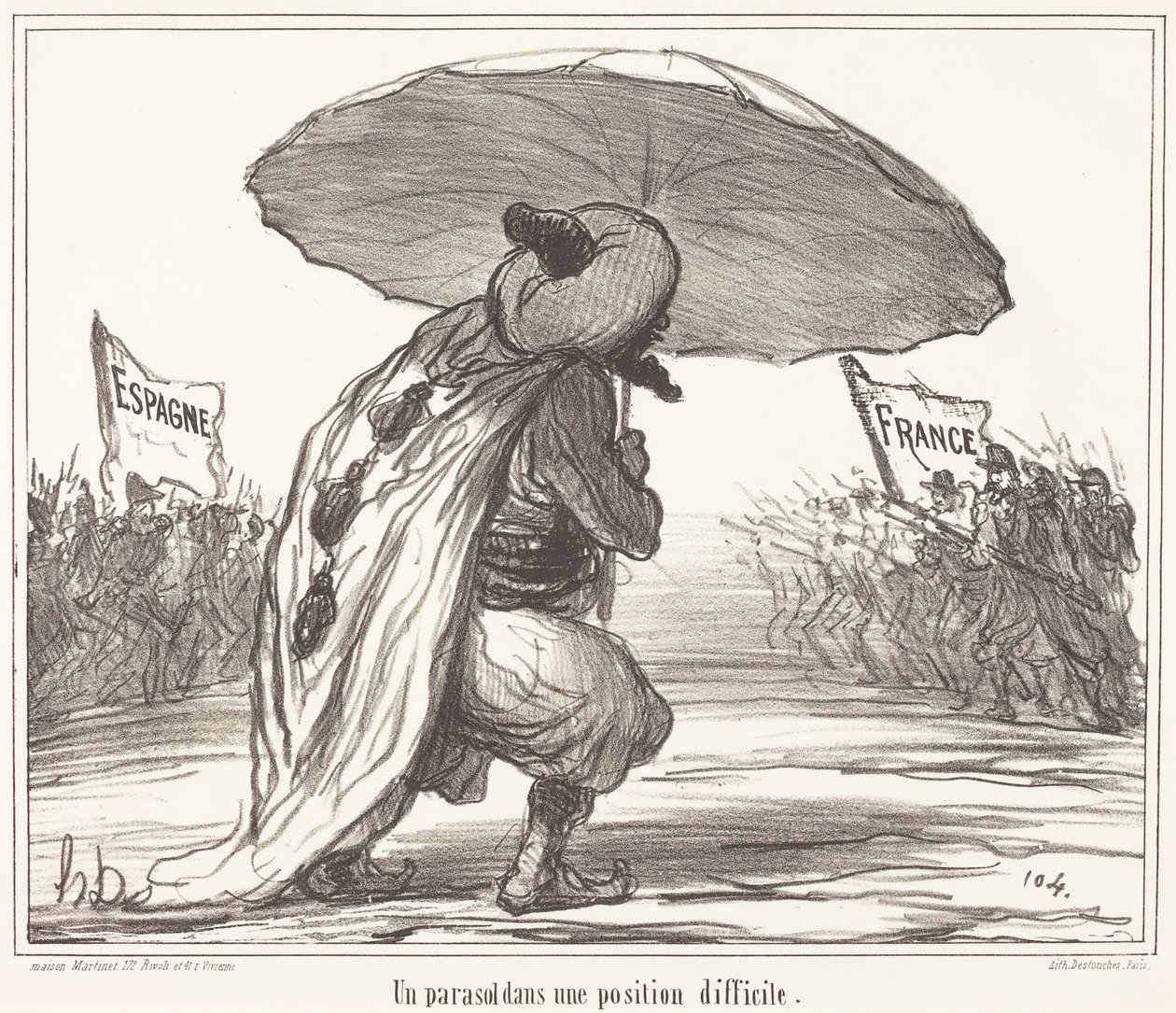 Slunečník v obtížné poloze od Honoré Daumier