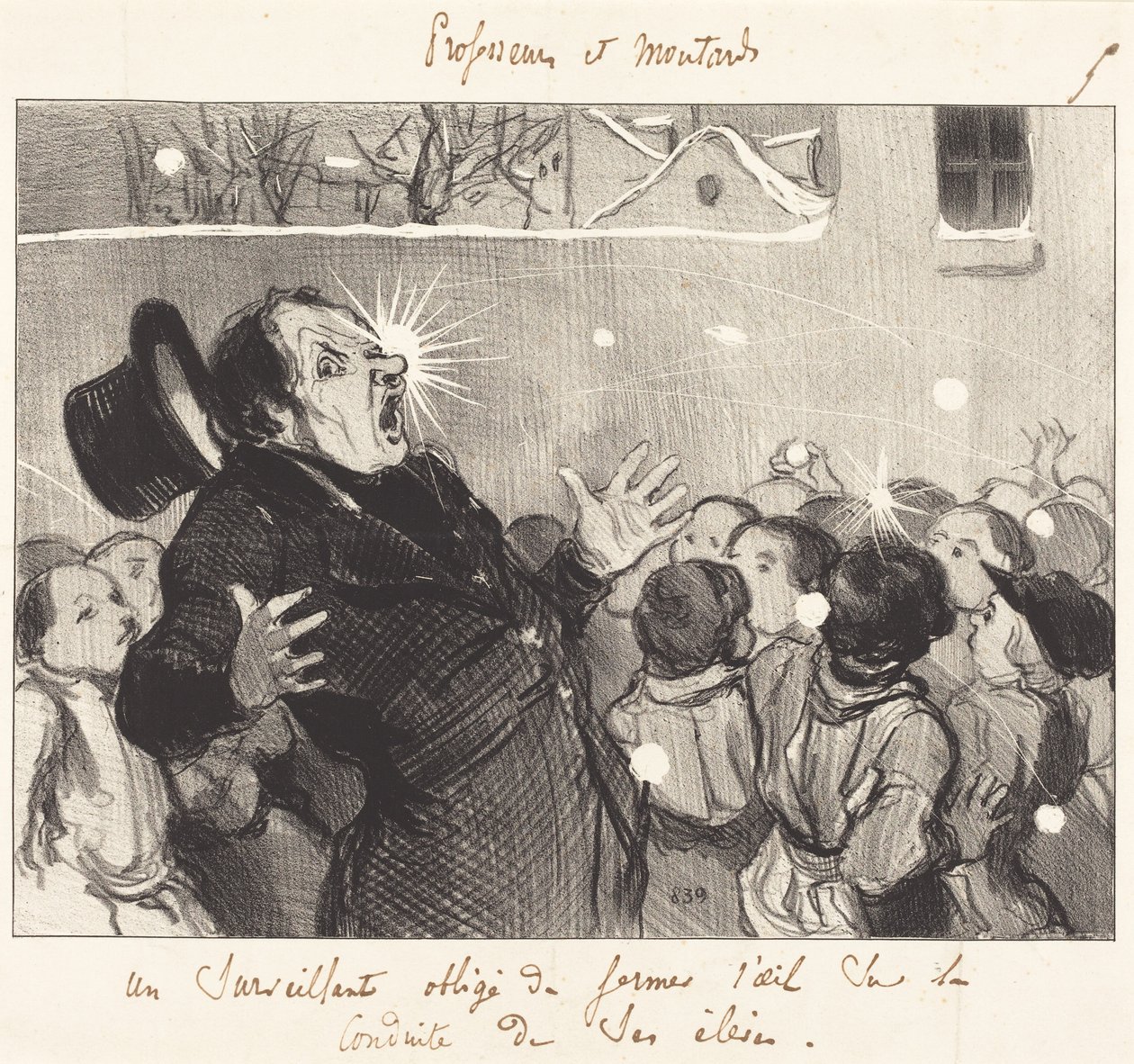 Dozorce nucen přimhouřit oko... od Honoré Daumier