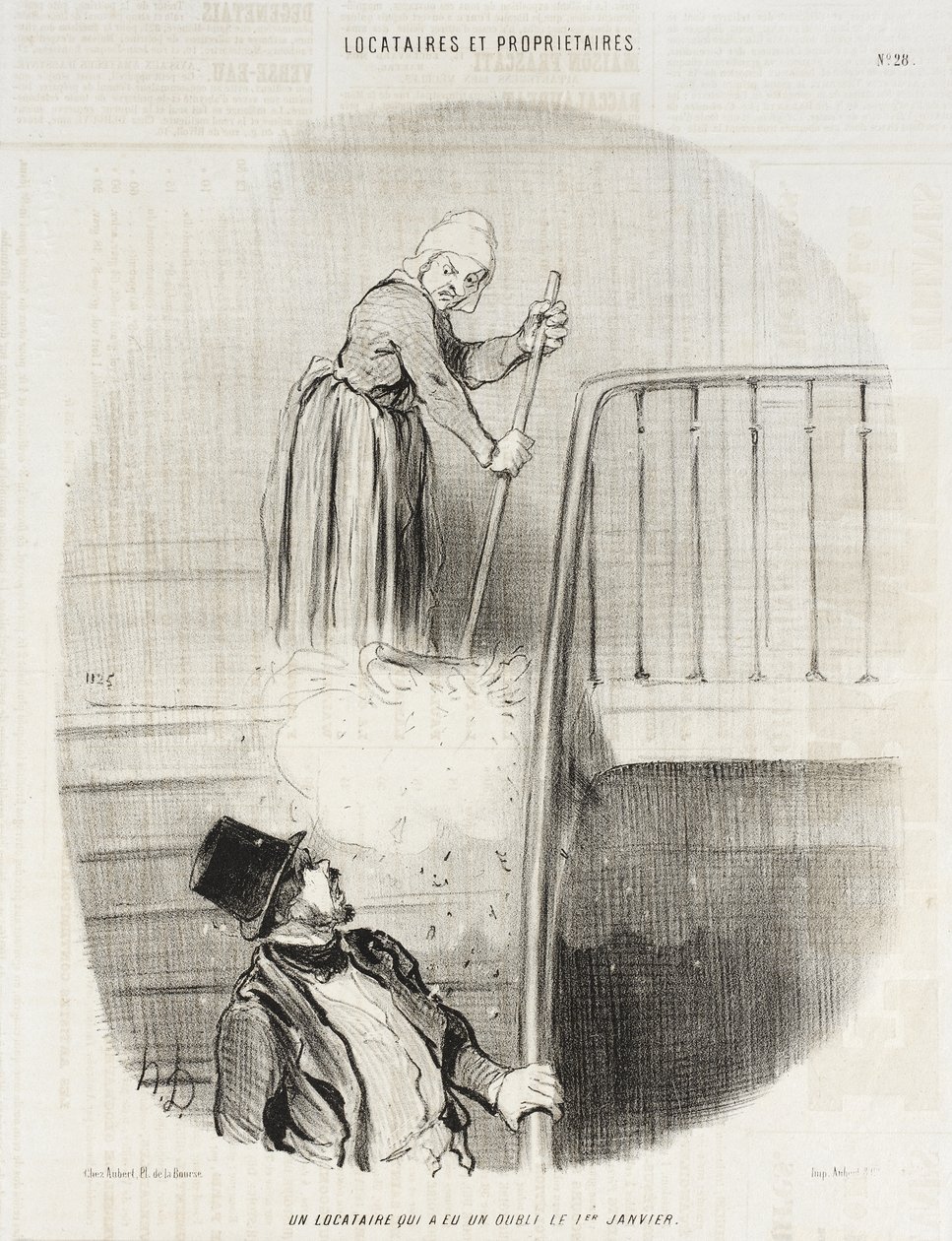 Nájemník, který 1. ledna na něco zapomněl od Honoré Daumier