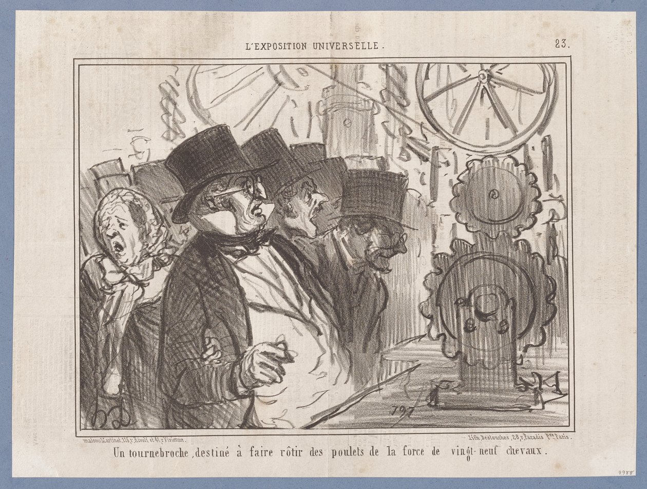 Grilovací rožeň určený pro... (Světová výstava), z časopisu Le Charivari od Honoré Daumier