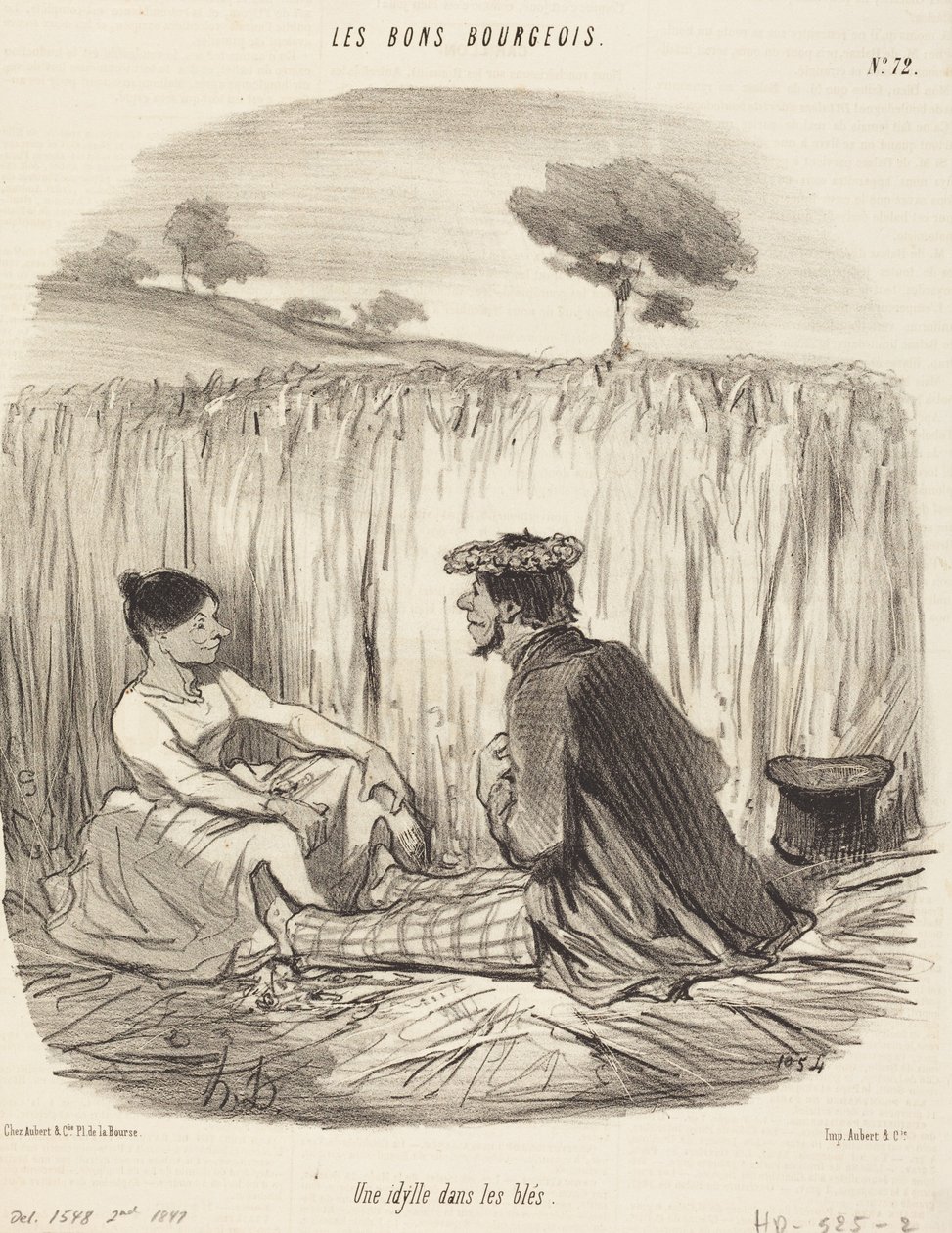 Idyla v obilí od Honoré Daumier