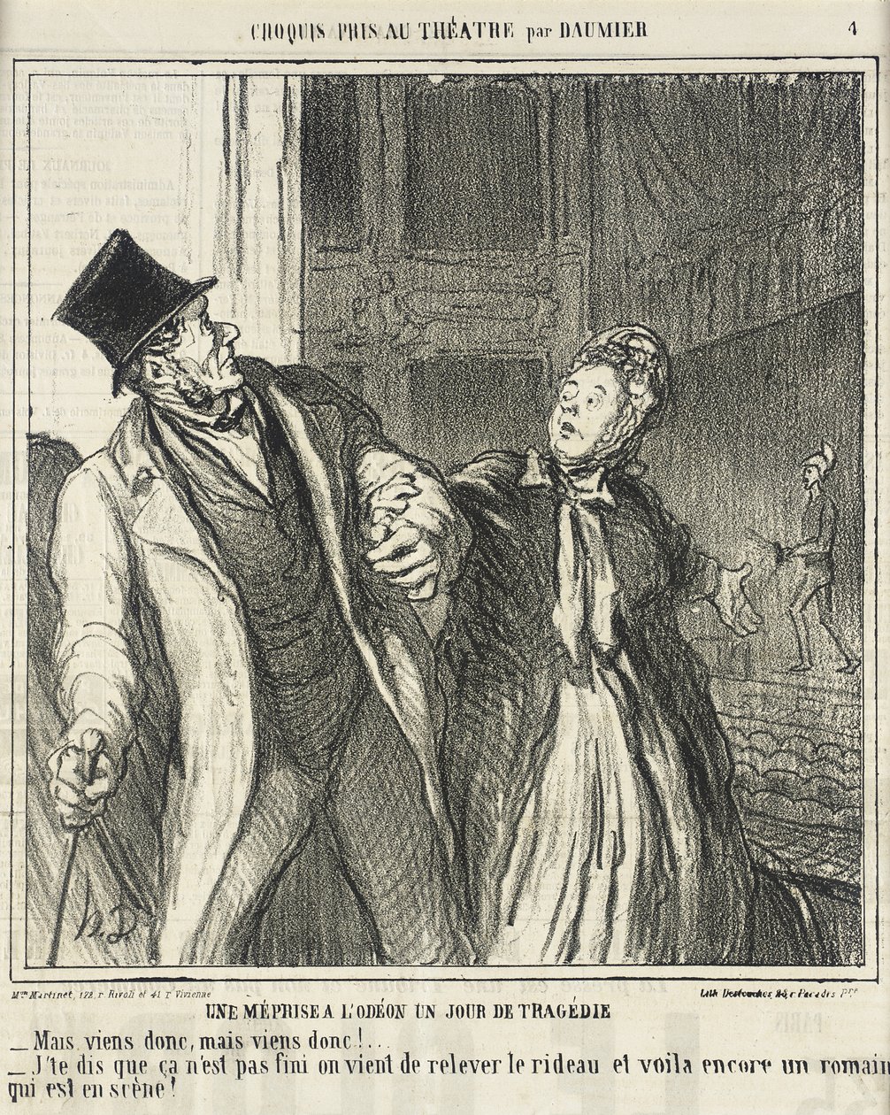 Nedorozumění v Odéonu... od Honoré Daumier