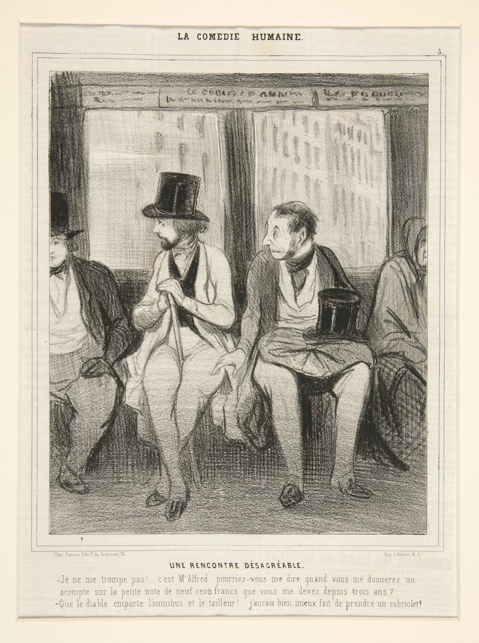 Nepříjemné setkání, z díla Lidská komedie od Honoré Daumier