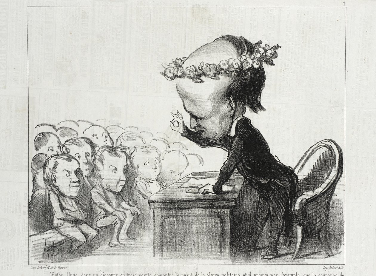 Victor Hugo v projevu o třech bodech... od Honoré Daumier