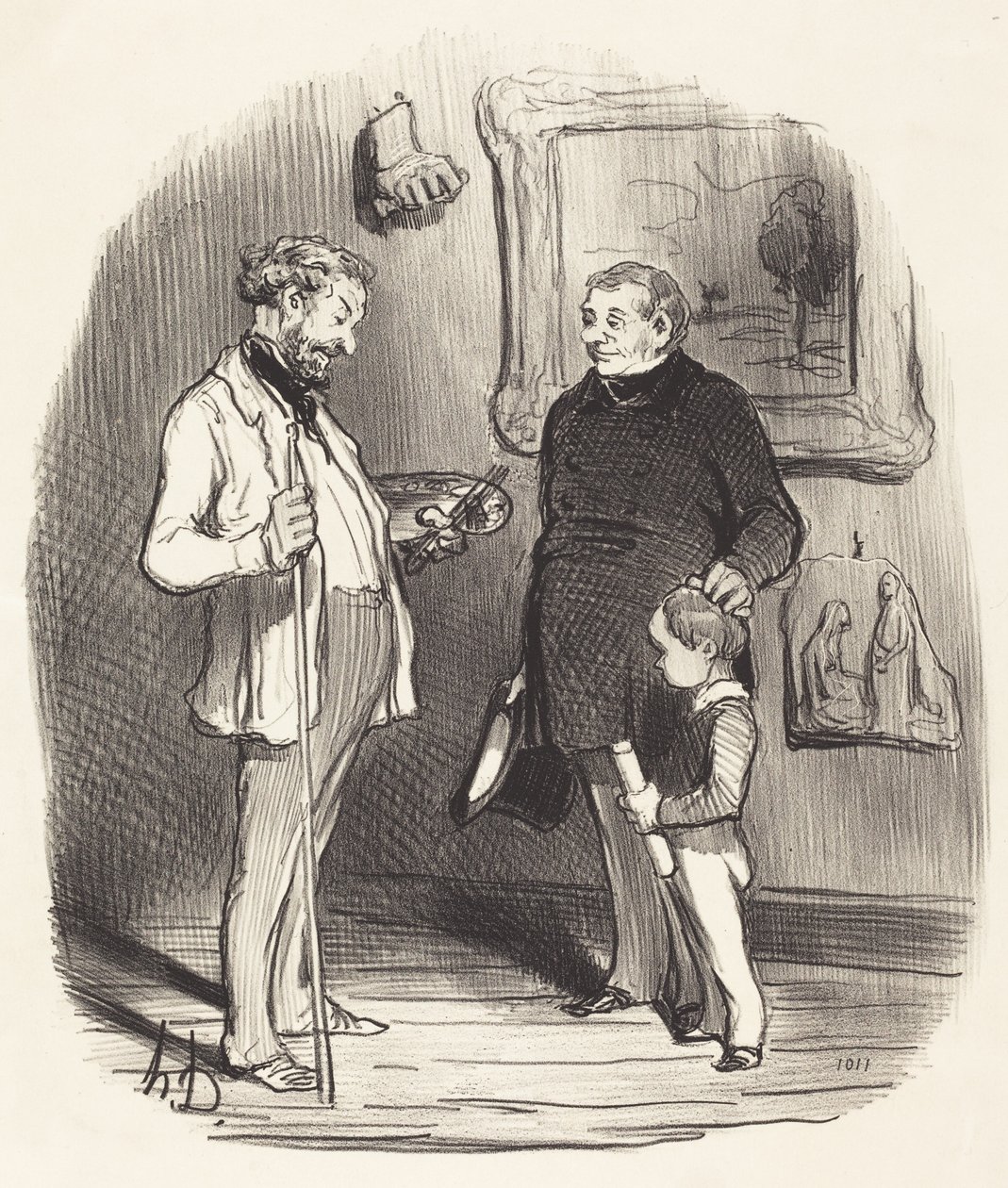 Tady je můj drobeček... když nemá dost prostředků... od Honoré Daumier