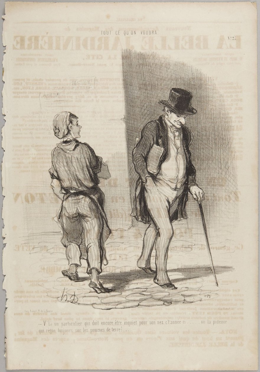 Tady je jeden pán, který musí být ještě znepokojen..., číslo 27 ze série Všechno, co si kdo přeje z Le Charivari od Honoré Daumier