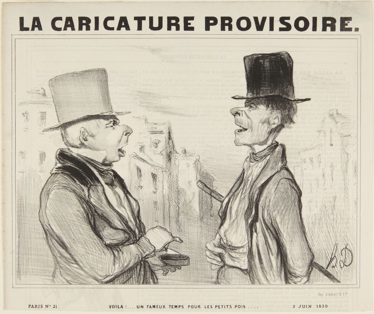 Vida! Nádherné počasí pro hrášek..., číslo 3 ze série Pařížské typy z La Caricature Provisoire od Honoré Daumier