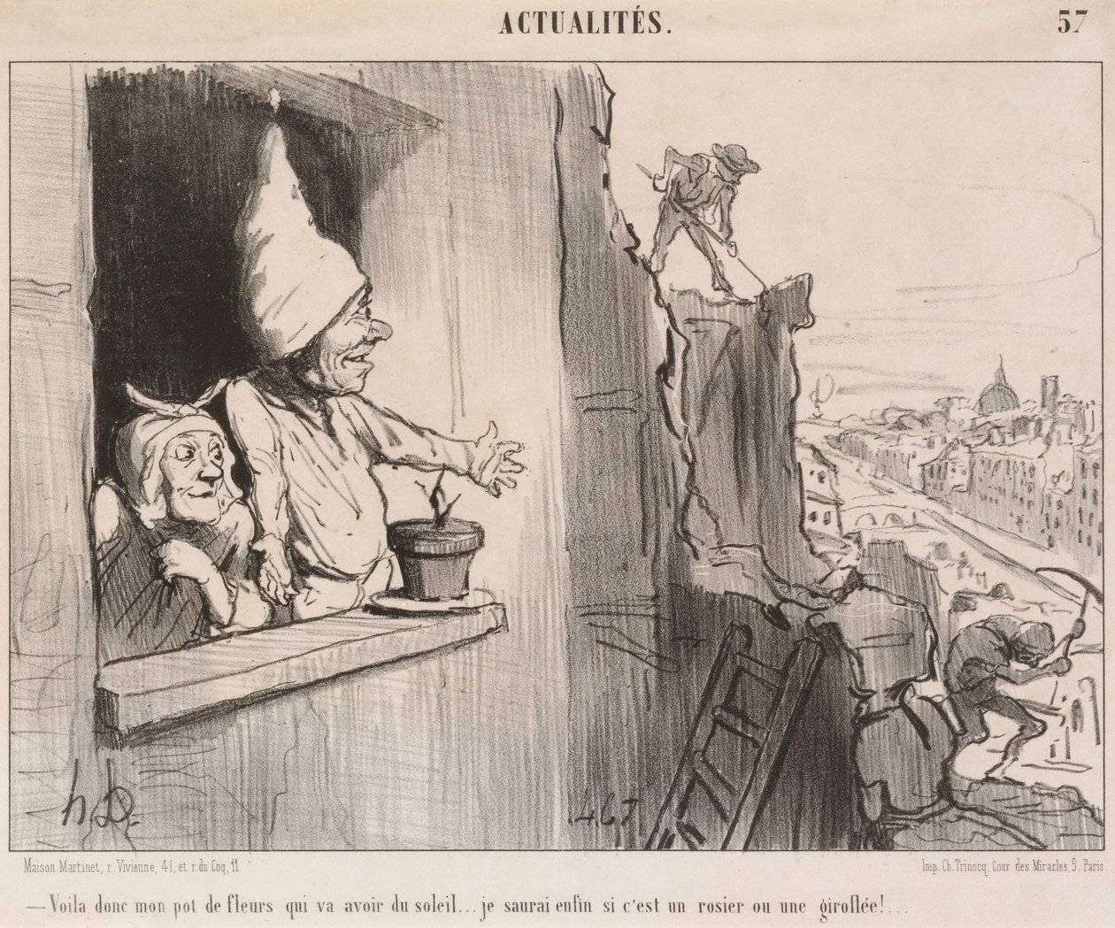 Tady... můj květináč... bude mít slunce... od Honoré Daumier