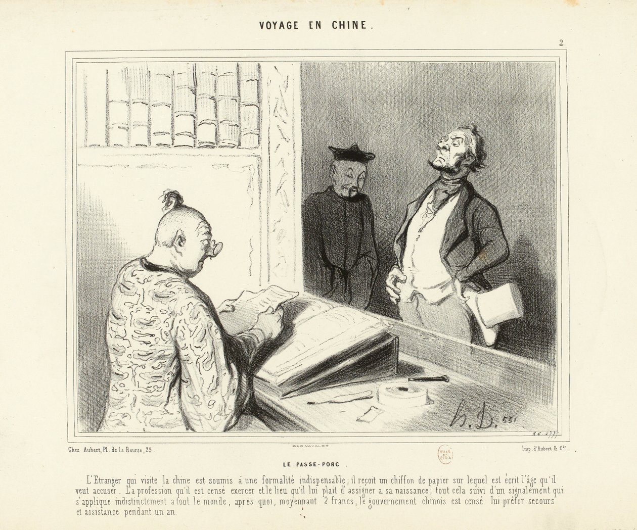 Cesta do Číny č. 2: Průsmyk prasete. Cizinec, který navštíví Čínu ... od Honoré Daumier