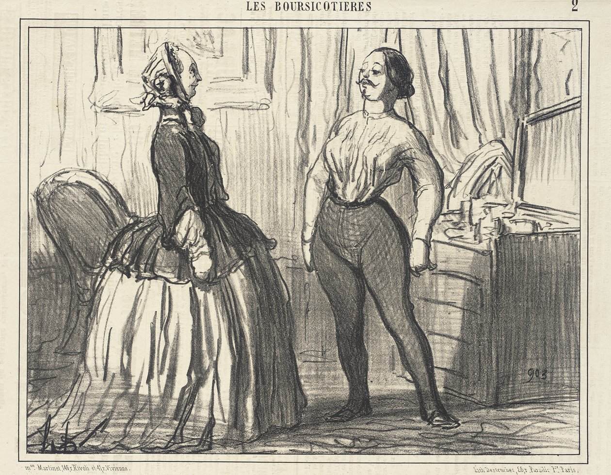 Uvidíme... Vypadám takto dost mužně? od Honoré Daumier