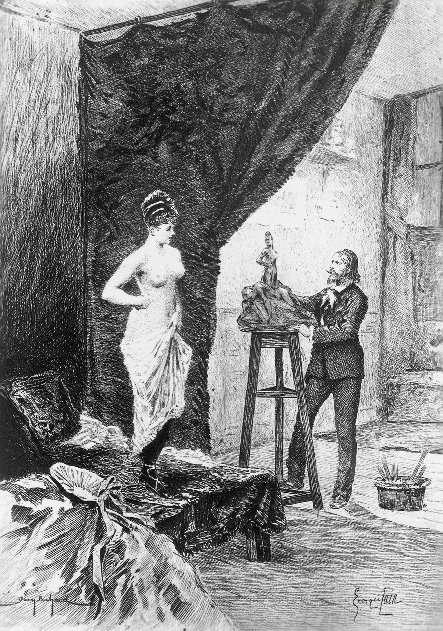 Ilustrace Georgese Caina (1856-1919) pro sestřenici Bette, román Honore de Balzaca (1799-1850) z vícesvazkové sbírky s názvem Lidská komedie, vydaný v roce 1900, Paříž od Honore de Balzac