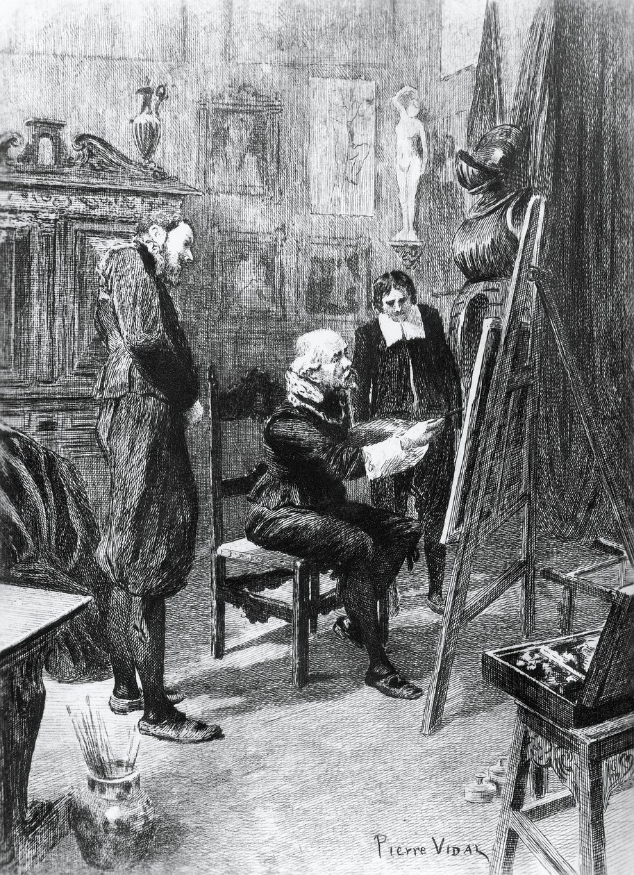 Ilustrace Pierra Vidala (1849-1929) k neznámému mistrovskému dílu, povídce Honore de Balzaca (1799-1850) z vícesvazkové sbírky nazvané Lidská komedie, vydané v roce 1901, Paříž od Honore de Balzac