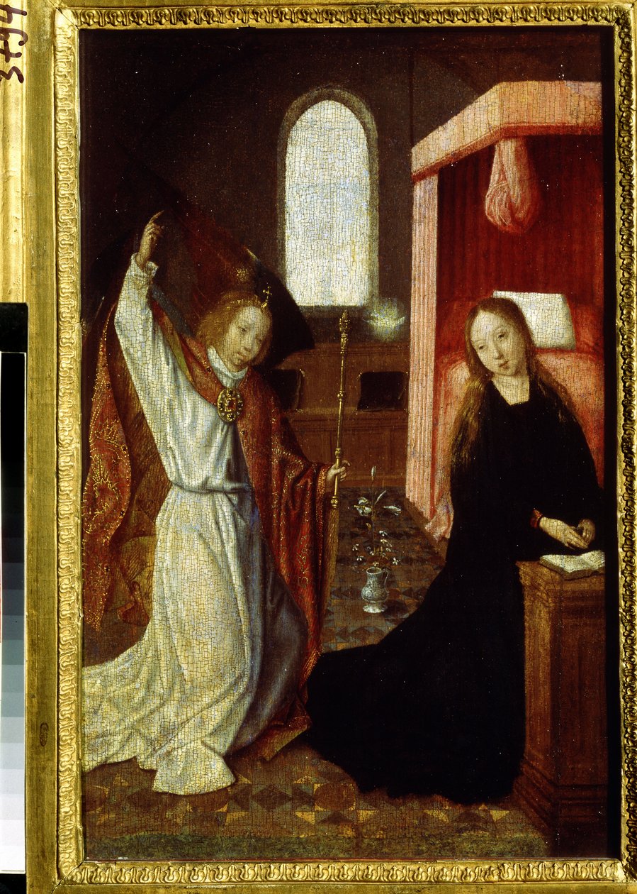 ""Zvěstování"" Obraz mistra Hoogstraeten (činný mezi 1490 a 1530) Začátek 16. století Puškinovo muzeum, Moskva od Hoogstraeten Master