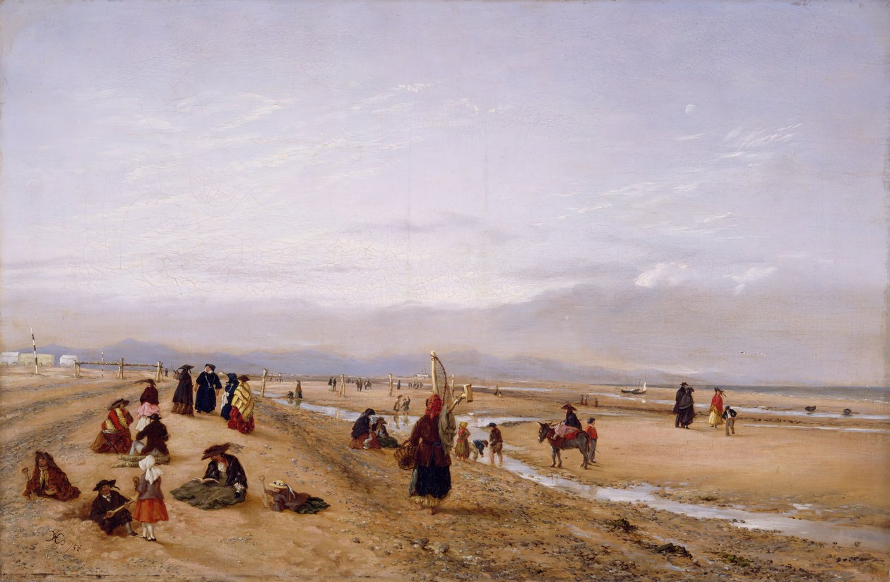Na Sands At Rhyl, Severní Wales, 1856. od Hopkins Horsley Hobday Horsley
