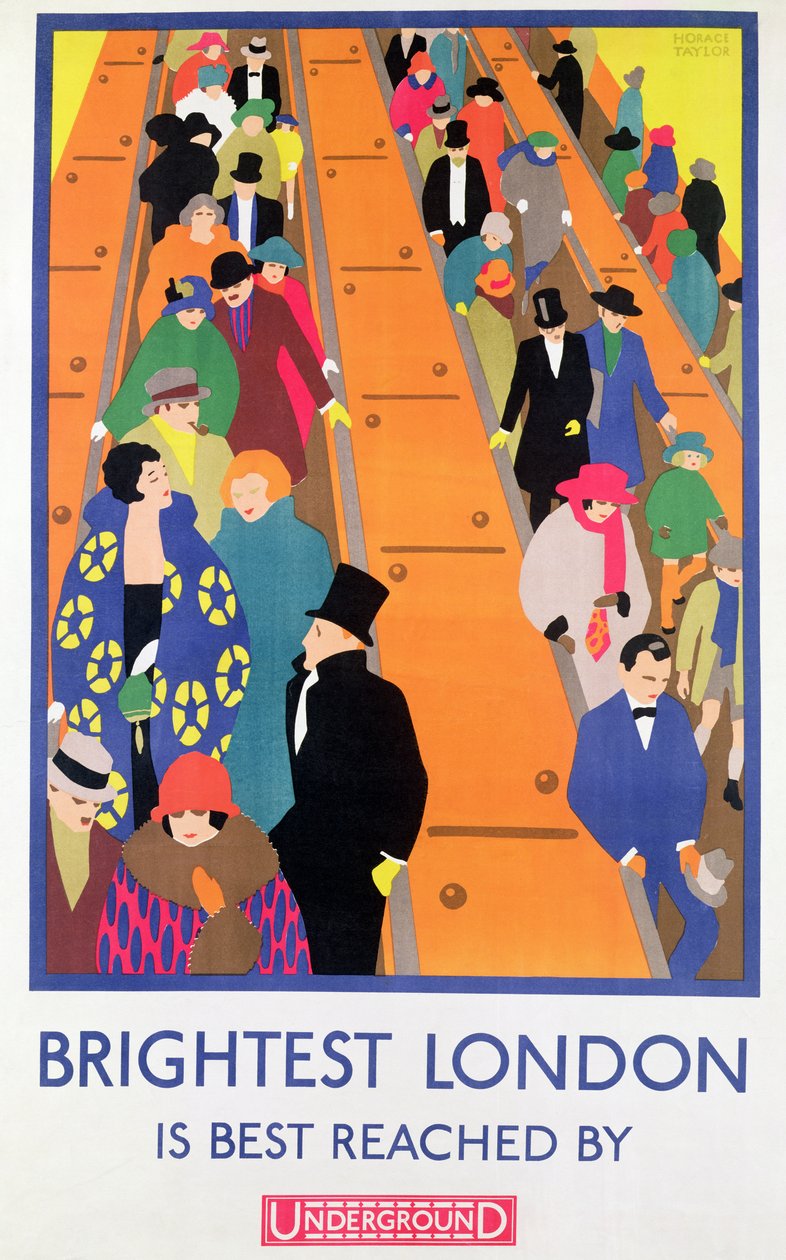 Brightest London is Best Reached by Underground, 1924, vytištěno Dangerfield Co od Horace Taylor