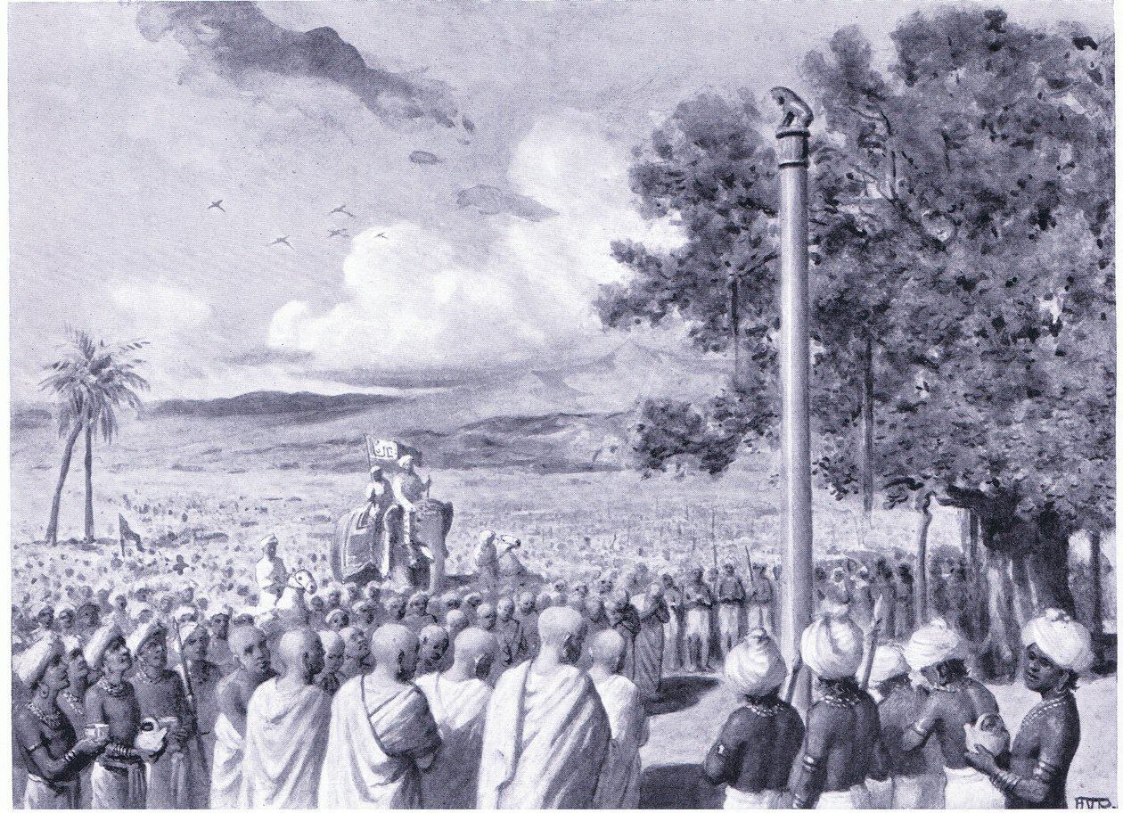 Asokovi misionáři postavili ediktový sloup v Lauriya Nandangarh 244 př. od Horace van Ruith