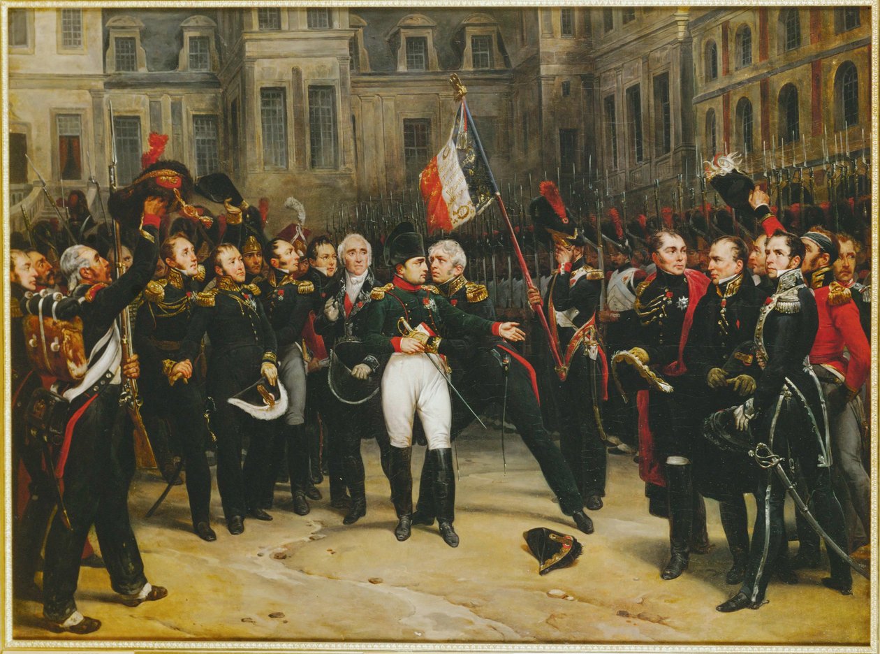 Napoleon se loučí s císařskou gardou ve Fontainebleau... od Horace (after) Vernet