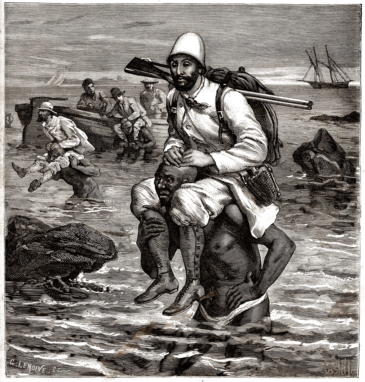 Louis Boussenard přistává v Tangeru na hřbetě letadlové lodi od Horace Castelli