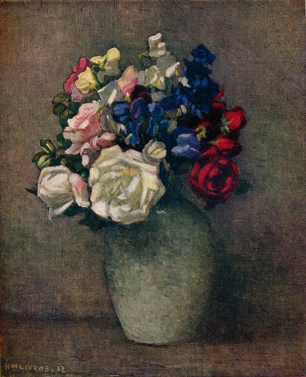 Sweet Peas and Roses, c20. století od Horace Mann Livens