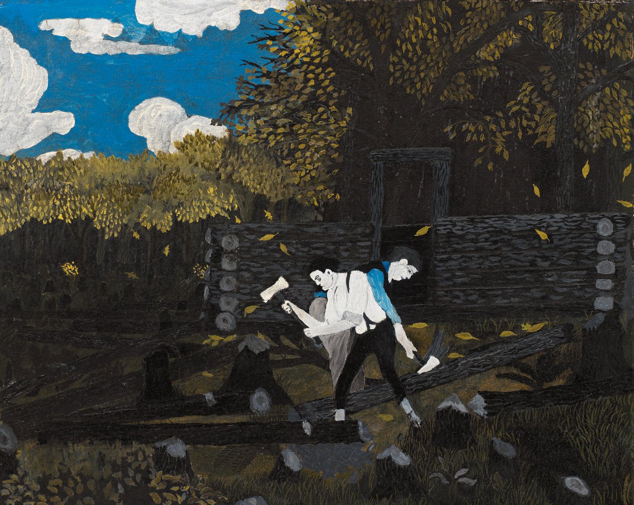 Abraham Lincoln a jeho otec (olej na panelu) od Horace Pippin