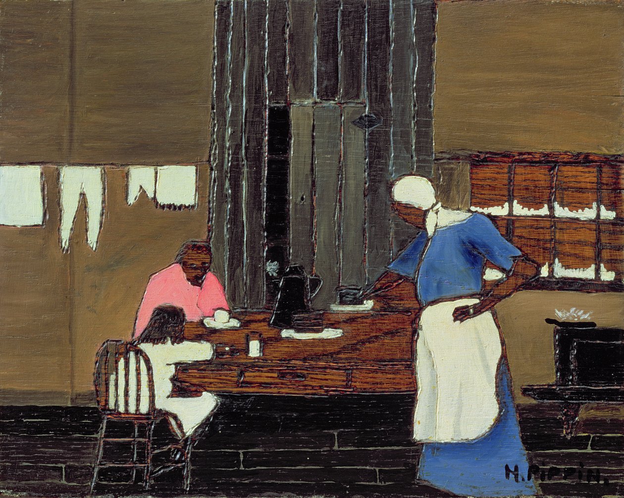 Čas večeře, cca 1940 (olej na panelu) od Horace Pippin