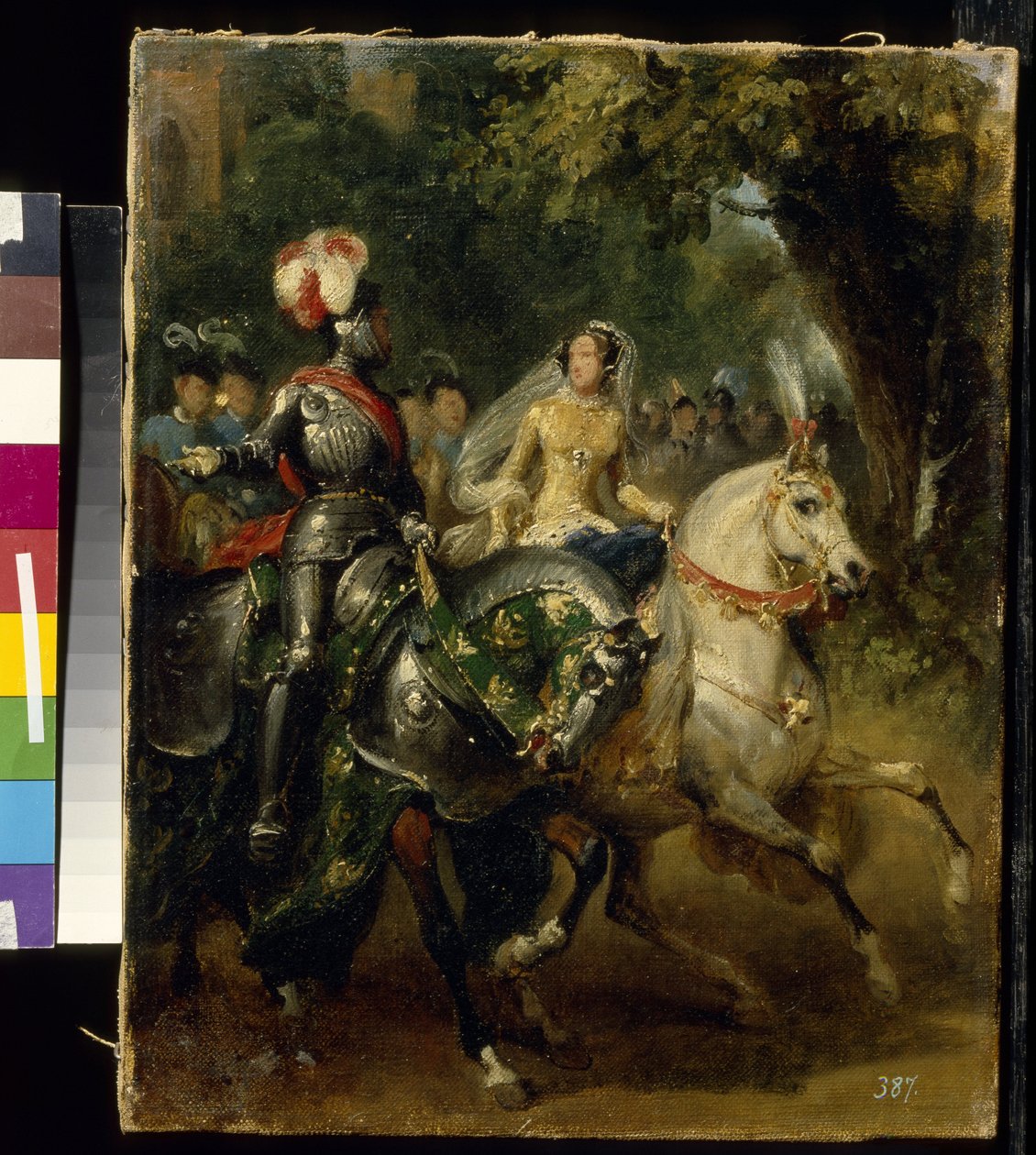 Kavalkáda - Peinture de Horace Vernet (1789-1863), huile sur toile (28x22 cm), vers 1842 - (Kavalkáda, Olej na plátně H.Vernet, cca 1842) - Státní muzeum výtvarných umění A. Puškina, Moskva od Emile Jean Horace Vernet