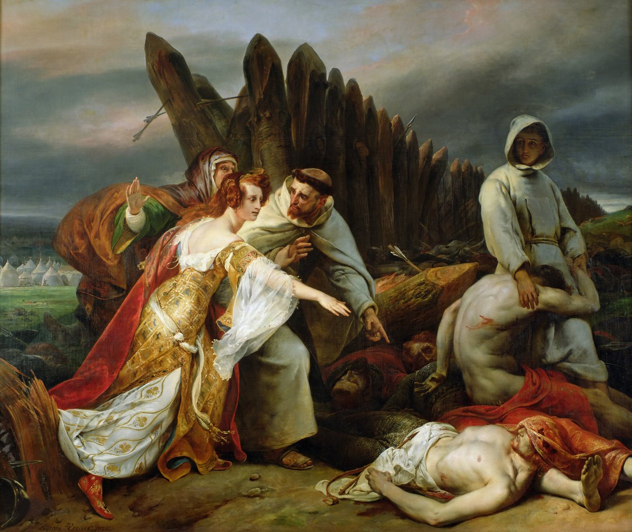 Edith Finding the Body of Harold, 1828. od Emile Jean Horace Vernet