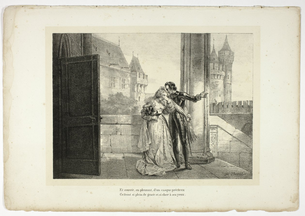 A přikrytá s pláčem drahocennou přilbou... od Horace Vernet