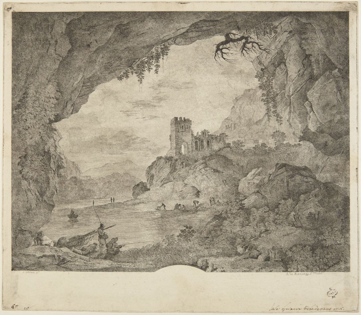 Rybaření při měsíčním svitu od Horace Vernet
